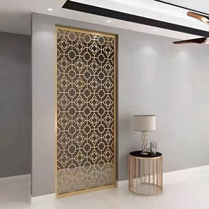 Modern Gold Laser Cut Stainless Steel <b>Room</b> <b>Divider</b> with Panel Design <b>for</b> Luxury Home Decor - Product Image 2