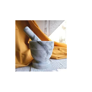 Juego de mortero y Mazo de mármol, granito pesado sin pulir para un rendimiento mejorado y artesanía natural orgánica - Product Image 3