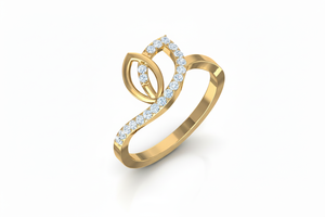 Oro de 14K y 20 diamantes naturales Anillo de lujo elegante para mujer Corte brillante | 0.20Ctw Opciones de oro blanco/amarillo/Rosa chapado en rodio - Product Image 4