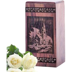 Crematorios funerarios Urnas conmemorativas de madera hechas a mano para cenizas humanas de hombre adulto o mujer a bajo precio de la India - Product Image 2