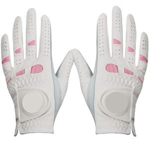 100% cuero genuino Cabretta nuevo 2025 logotipo personalizado mujeres gran oferta Super suave todo blanco Premium Cabretta cuero guante de Golf - Product Image 1