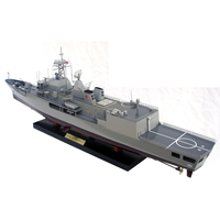 Maquette de bateau HMAS WARRAMUNGA FFH152 en bois d'acacia - Peinte, imitation antique, style européen, décoration intérieure avec caractéristiques régionales européennes