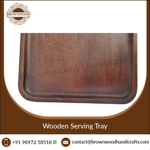 Plateau de service rectangulaire en bois fait main de la meilleure qualité Plateau décoratif multi-usage pour hôtel et restaurant - Product Image 5