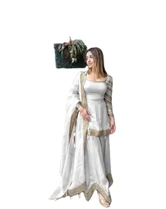 Kareena Kappor moda klasik yaz sezonu özel düğün kıyafeti basit Sharara kızlar için Set