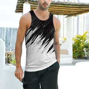 Camiseta sin mangas para gimnasio, camiseta sin mangas para hombre, entrenamiento personalizado de algodón para gimnasio, chaleco deportivo para Fitness, camisetas sin mangas transpirables por sublimación para hombre - Product Image 5