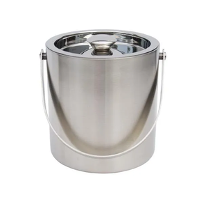 Cubo de hielo de cerveza de Metal y acero con tapa, diseño de doble pared personalizado, para Barware, decorativo, bañera de hielo para botellas de cerveza, venta al por mayor - Product Image 1