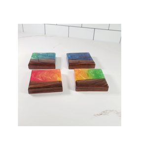 Dessous de verre en bois de résine unique pour la maison hôtel cuisine thé tasse à café caboteur produit de qualité supérieure emballage personnalisé - Product Image 2