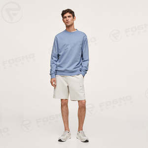 Sudadera de Cuello Redondo Lisa 100% Algodón para Hombre, Sudaderas Casuales con Logotipo Personalizado al por Mayor, Sudadera Básica Suave y Cómoda para Hombre - Product Image 2