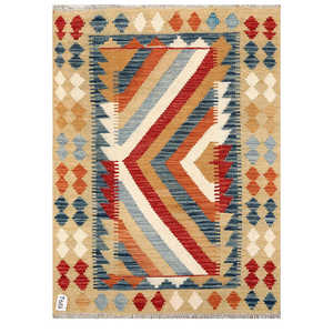 Alfombra Kilim de Maimana, Afganistán, 117 x 85 cm, Producto para Colgar en la Pared - Product Image 1