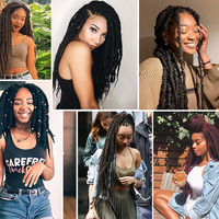 Cheveux synthétiques doux et moelleux de 18 pouces, style Afro Kinky Marley, en vrac, pour tresses torsadées au crochet, extensions capillaires pour femmes noires