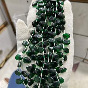 ลูกปัดแก้วควอตซ์สีเขียวสำหรับทำเครื่องประดับอัญมณีชิ้นเดียวแบบหลวม - Product Image 2