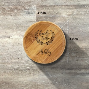 Wooden Coasters for Home Use Table Cup <b>Teacup</b> & Mug Mat Decorative Household Cup Pad for Dinning Table - Product Image 3
