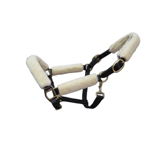 Top Quality Custom Made Fancy Fur Pure Leather Horse <b>Halter</b> With Soft Fur in Cheap Price - Product Image 1