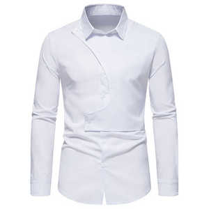 Nouveau 2025 pas cher dernière conception hommes chemises habillées décontracté coton à rayures verticales Slim Fit chemise pour hommes à manches longues - Product Image 5