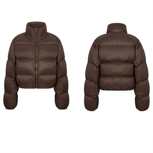 เสื้อแจ็คเก็ตขนเป็ดหรูหราสั้นสำหรับผู้หญิงเสื้อโค้ทคอตตอนคอปกปีเตอร์แพนหวานสำหรับผู้หญิงเสื้อขนเป็ดแฟชั่นเสื้อกันหนาวแบบหนาสำหรับผู้หญิง - Product Image 4