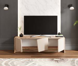 Moderno y Lujoso Mueble para TV Europa de 2 Piezas con Acabado Brillante Imitación Mármol para Sala de Estar y Uso Escolar, Fabricado en Turquía - Product Image 3
