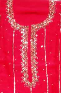 Designer moderne non cousu brodé à la main indien mode avant costumes pour femmes matériel en organza pour les fêtes de style traditionnel - Product Image 3