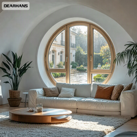 Fenêtres à battants en aluminium de forme personnalisée, design arche, rond, triangle, fenêtres à battants modernes pour projet de villa