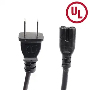 Kabel Ekstensi 3 Pin Kabel Ac Disetujui C7 Konektor Amerika Serikat/Kanada/Jepang 1-15P Kabel untuk Pemutar Cd, Laptop