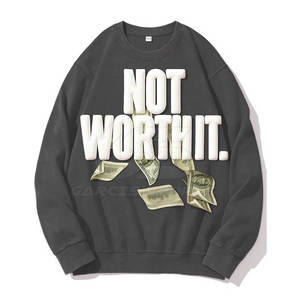 Meilleur sweat-shirt à imprimé bouffant pour hommes pull en molleton de coton de qualité supérieure avec logo en relief parfait pour la mode de rue - Product Image 2