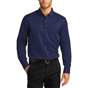 เสื้อเชิ๊ตผ้าฝ้ายแขนยาวสำหรับผู้ชาย, เสื้อเชิ้ตผ้าฝ้ายลายสก็อตติดกระดุมแบบลำลอง - Product Image 1