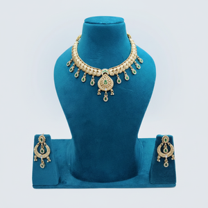Conjunto de Collar de Imitación Polki Heritage, Chapado en Oro de 18K, Joyería de Compromiso para Novia, para Bodas y Fiestas - Product Image 2