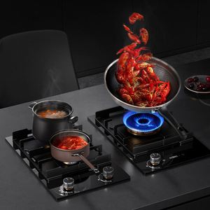 Cuisinière à gaz liquéfié encastrable de luxe, quatre brûleurs, flamme puissante, surface en verre trempé, pour usage domestique - Product Image 1