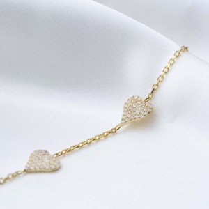 8mm Heart Design Clear Zircon Stone <b>Charm</b> Woman Bracelet Turkish Handmade Wholesale 925 Sterling Silver Jewelry - Product Image 2