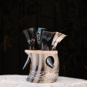 Cuernos vikingos únicos y atrevidos ecológicos hechos a mano, vasos para beber atemporales, guerreros, Mead, leyendas, cuerno de Búfalo, estilo religioso - Product Image 4