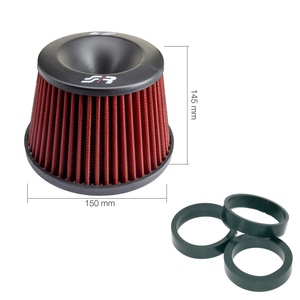 Filtro conico in cotone rosso con parte superiore nera - Product Image 1
