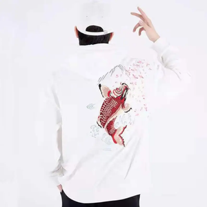 เสื้อสวมหัวมีฮู้ดแฟชั่นอินเทรนด์ของผู้ชายเสื้อจัมเปอร์มีฮู้ดปักลายเฮฟลีซเสื้อมีฮู้ดสำหรับผู้ชาย - Product Image 4