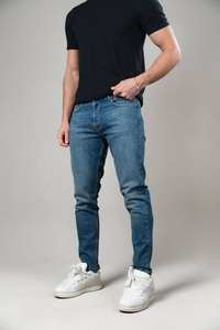 Jeans en denim pour homme, style décontracté, tissu durable |   Pantalon en jean bleu classique pour homme |   Vêtements pour hommes en gros - Product Image 2