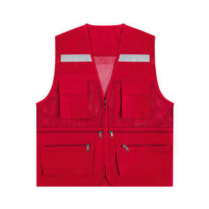 Ropa de trabajo industrial profesional, chaleco de seguridad de verano, duradero, antiarrugas, multibolsillo, para hombre, 100% poliéster, construcción al aire libre - Product Image 4