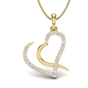 Ishi Diamonds 14K Gold Love with Love Colgante de diamantes cultivados en laboratorio - Product Image 1
