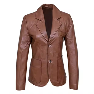 Blazer de Cuero Estilo Urbano, Corte Cómodo, Acabado Suave, Opción de Marca Personalizada para Mujer, Ideal para Combinar en Capas y Uso Diario - Product Image 1