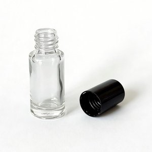 Flacon à bille en verre pour <span class=keywords><strong>parfum</strong></span> et huile essentielle, avec bouchon noir, verre transparent, vide, rechargeable, emballage cosmétique - Product Image 3