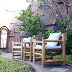 Kursi Bambu Antik untuk Furnitur Luar Ruangan Set Taman