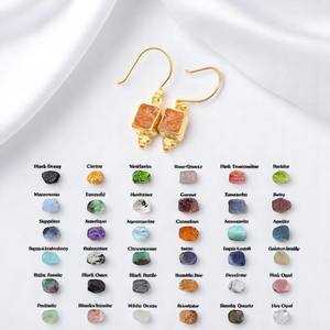 Pendientes colgantes rectangulares hechos a mano de 5x7 MM con piedras preciosas de Esmeralda cruda-Pyramid and Precious International - Product Image 3