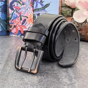 2024 MBT0018 Cinturón de cuero de lujo para hombres Hebilla de acero de doble pin ancho Cinch de cuero genuino - Product Image 3