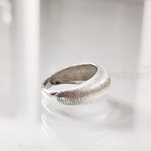 Anillo para mujer, anillo liso con acabado mate, anillo para meditación y ansiedad, regalo de Navidad, joyería hecha a mano, anillo de plata de ley 925 - Product Image 3