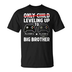 Camiseta de jugador de videojuegos Leveling up to Big Brother para fanáticos y jugadores - Product Image 1