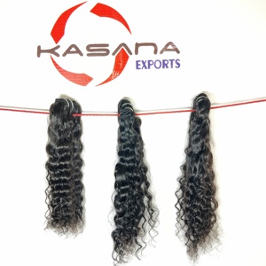 Extensions de cheveux humains indiens bruts non transformés à Double trame lâche vague profonde paquet naturel tissage en gros aucun traitement - Product Image 5