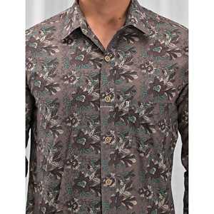 Chemise décontractée 100 % coton imprimée pour homme, motif floral à pois, manches longues, tissu Oxford/ODM, chemises habillées en popeline tendance - Product Image 2