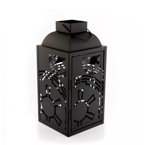 Lanterne à bougie en métal fer forgé de haute qualité, design unique et personnalisable, découpée/embossée, décoration d'intérieur, Noël, toute l'année - Product Image 2