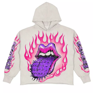 2023 nuevo Popular personalizado Retro Crop Hoodie alta calidad Cut Edge Heavyweight Stressed Hoodie sudadera hombres - Product Image 6