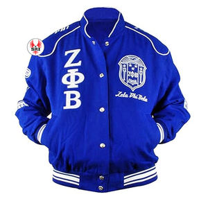 Chaqueta universitaria de lana con mangas de lana bordadas Letterman Zeta Phi Beta, chaqueta universitaria de lana personalizada de alta calidad para hombre - Product Image 5