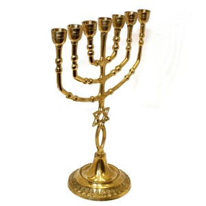 Candelabro Menorá Metálico Antiguo Personalizado para Navidad Judía, Portavelas Alto, Decoración para el Hogar, Hecho a Mano, Ecológico - Product Image 4
