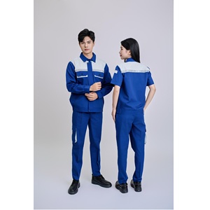 ชุดทำงานผู้ชายสีน้ำเงินและสีเทา แขนสั้น สวมใส่สบาย ทนทาน ปลอดภัย มองเห็นได้ชัดเจน ผลิตในเวียดนาม ระบายอากาศได้ดี FMF - Product Image 4