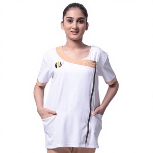 Ropa de Salón Blanca Stahlmann Pro 2026 de Tela de Alta Calidad, Diseño de Logotipo Personalizado, Cierre Lateral, Bolsillos Dobles, Ligera - Product Image 4