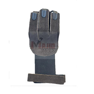 Gants de tir à l'arc à trois doigts Protection en cuir pour l'équitation, le tir et la chasse avec arc classique - Product Image 6